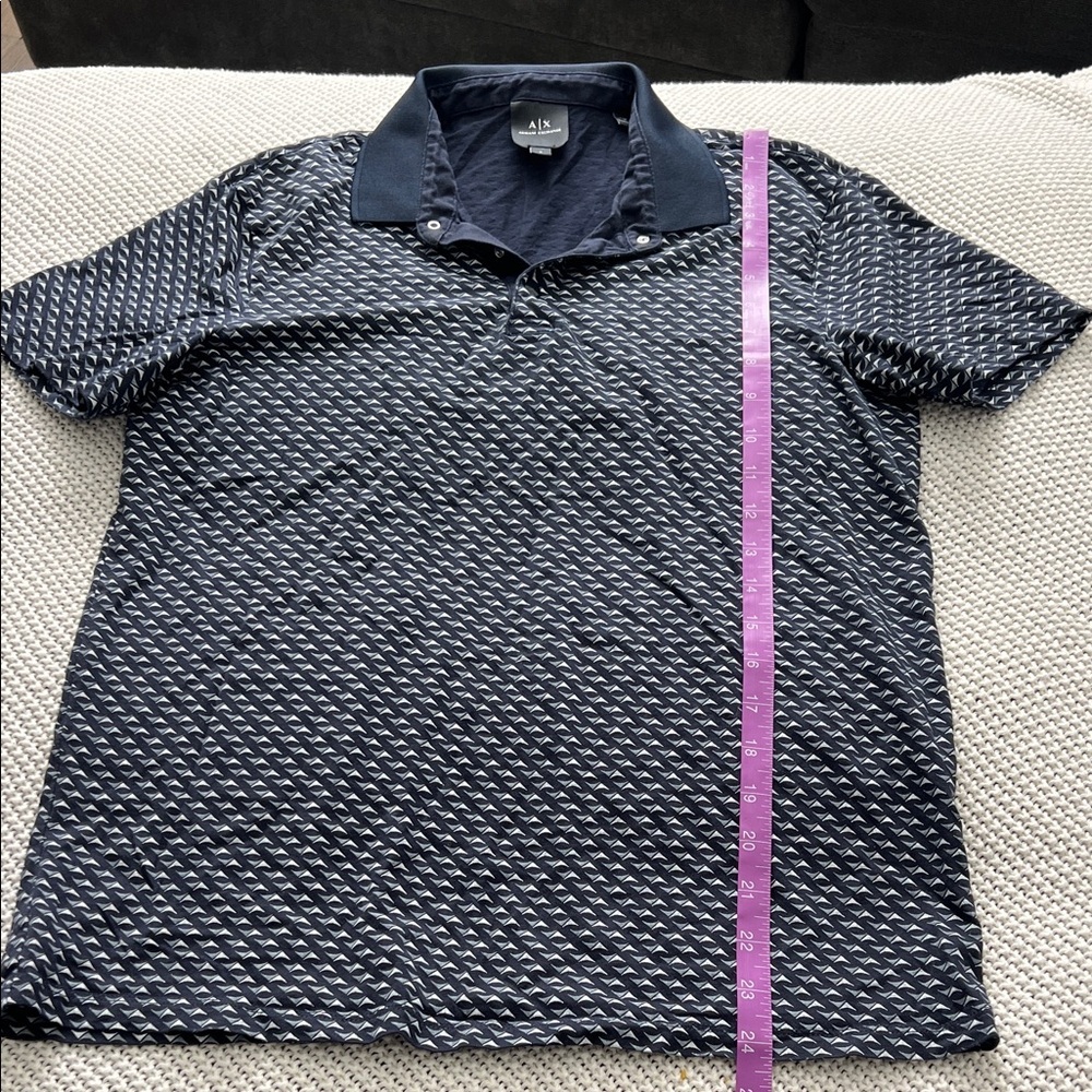 Armani Exchange Black and Gray Polo Shirt - Picture 8 of 9